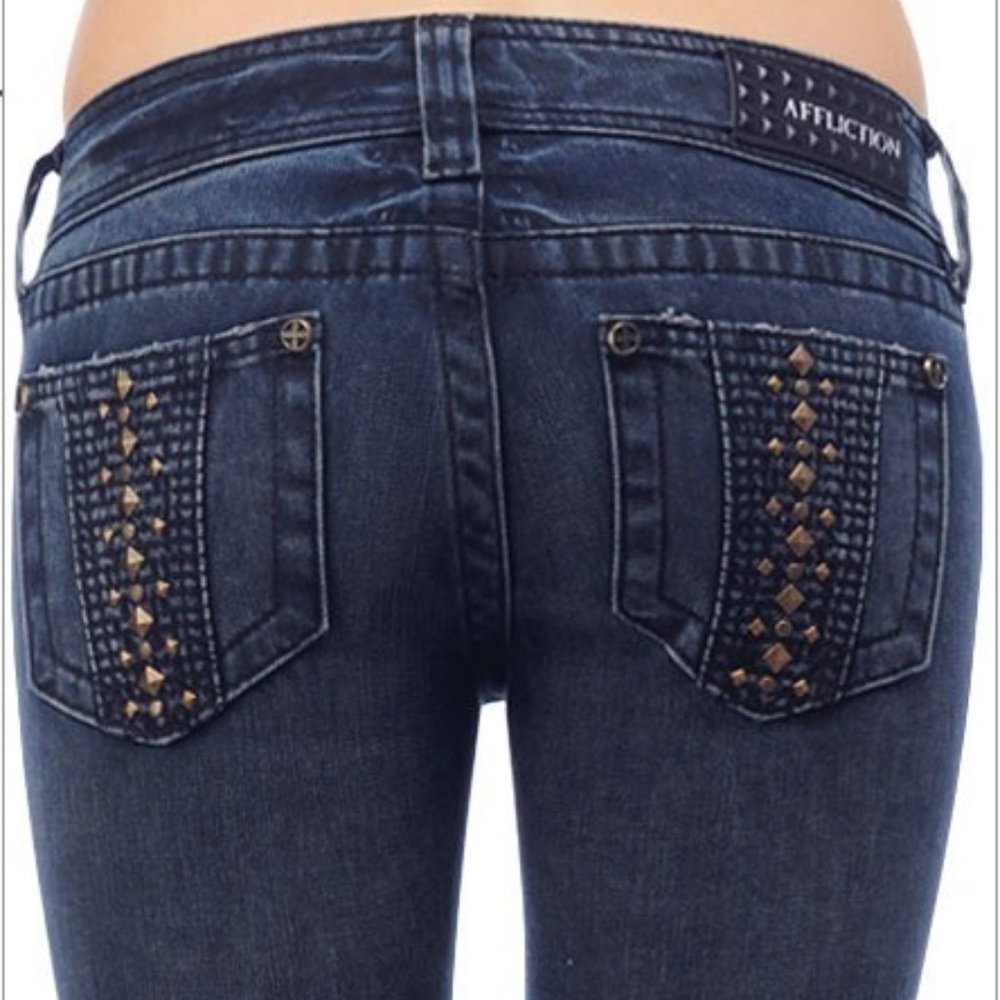 Affliction Jade Studded Denim Jeans